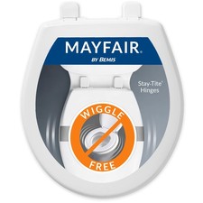 Mayfair Caswell Modern Slow Close Toilet Seat, Durable Plastic Round, White