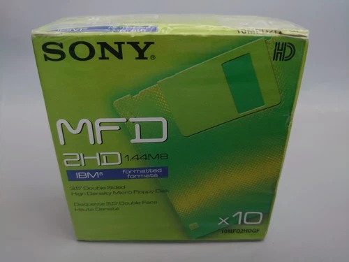 SONY 3.5" Floppy Disks Double Sided MFD 2HD 1.44MB 🕹️10 Pack - NEW / SEALED 🕹️