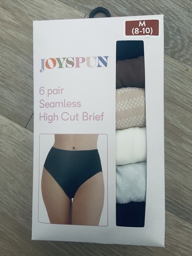 Joyspun Women’s Size Medium (8-10) 6 Pairs Of Seamless High Cut Soft Briefs