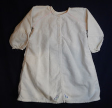 Vintage Flannel Embroidered Baby or Doll Night Gown Dress White 3-6 months