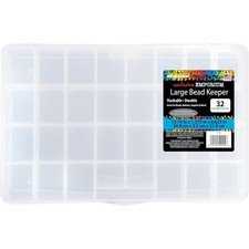 Large Capacity Bead Storage Box with 32 Compartments for Organizing Craft Beads