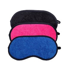 Sleep Mask Set Pack of 3, Microfiber Terry Cloth Lightweight Comfortable,