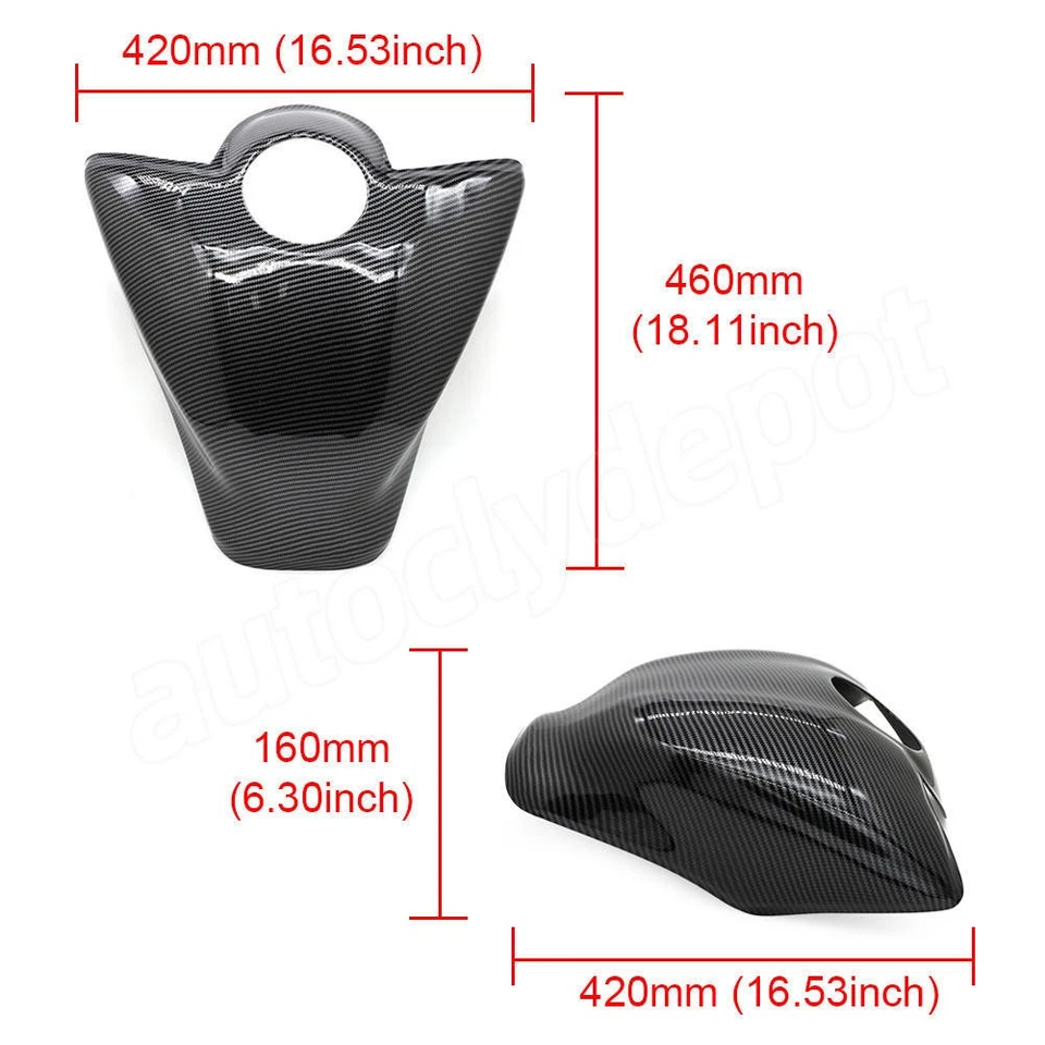 Carbon Fiber Twill Full Gas Tank Cover Cap Fairing For Yamaha YZF R6 2017 - 2020 - Image 4 of 4