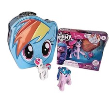 My Little Pony MLP Lote de 4 Rainbow Dash Lata de Almuerzo 2 Izzy Moonbows Zipp Storm