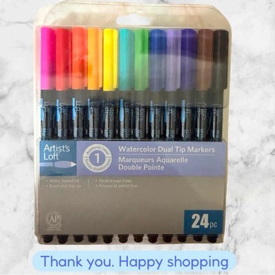 Artist's Loft Watercolor Markers Dual Tip 24 Colors NEW SHIPPING