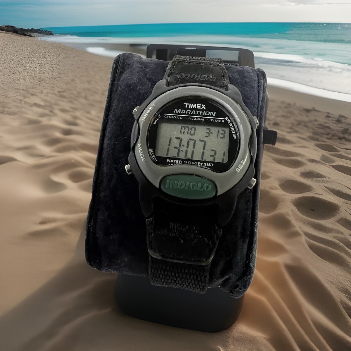 timex marathon watch women, Multi functions,Indiglo,WR50M, Black 