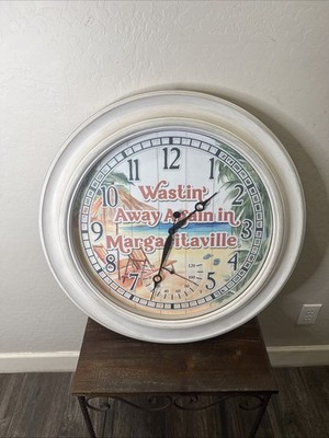 La Crosse Indoor/Outdoor Whitewashed Margaritaville Analog Wall