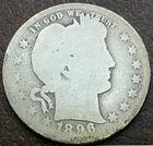US 1896-O Barber Quarter  **