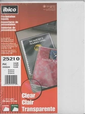 Ibico/GBC Presentation Covers-PVC Clear-25 pack-11.25" x 8.75" Wire/Comb Binding