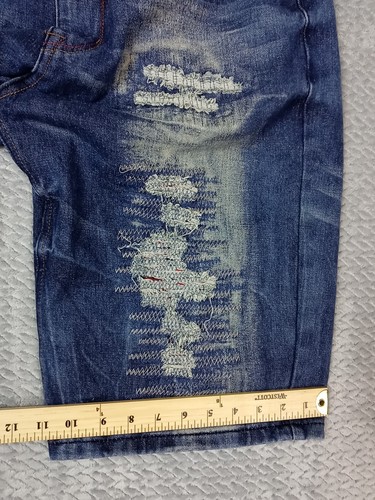 Vtg Chams Shorts Mens 34 Y2K Denim Jorts Baggy Wide Leg Skater Grunge Hip Hop - Picture 7 of 10
