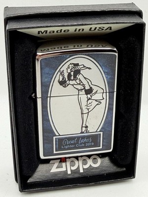 2018 Windy Girl Great Lakes Lighter Club HP Chrome Zippo Lighter New B40