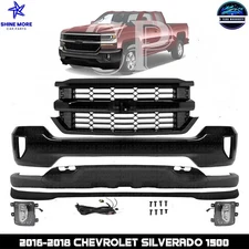 Front Bumper & Grille Assembly Kit For 2016-2018 Chevrolet Silverado 1500
