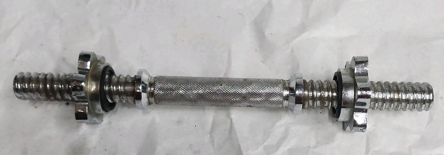 WEIDER Standard 14” Chrome Dumbbell Handle Bar with Screw Collars