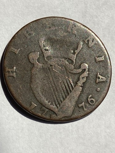 1776 Colonial America’s - Ireland 🇮🇪 Hibernia Small Head Evasion 1/2 Penny - Picture 7 of 14