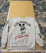 Disney Women's Mickey Mouse Gray Graphic Crewneck Fleece Sweatshirt Size L