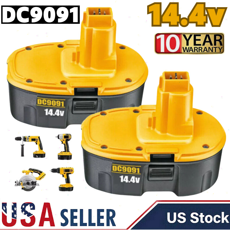 2Pack 14.4 Volt Replacement For DEWALT DC9091 14.4V Battery DW9091 DW9094 DE9091