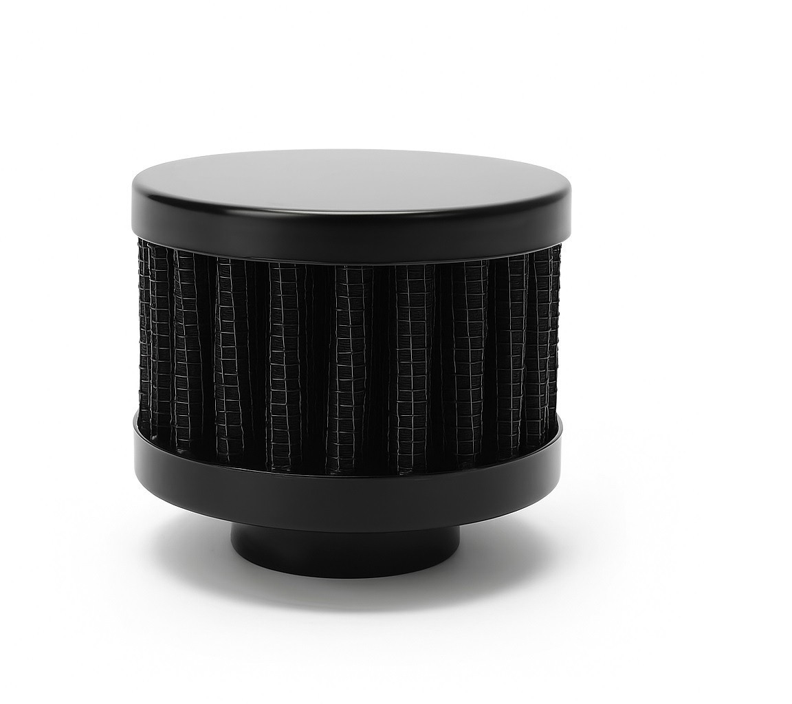 Small Breather Filter 18mm Neck Size (Oil Crankcase Air) 50mm Diameter BLACK