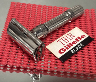 Vintage 1961 G3 Gillette Fat Boy DE TTO Adjustable Safety Razor & Thin Blade