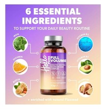 Hello Pure Full Volume Hair Growth Supplement with Biotin B5 B3 60 Capsules
