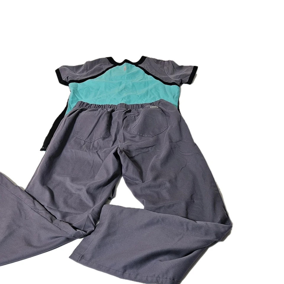 Grey's Anatomy by Barco Scrub Set Womens M Gray V Neck Top Pants Uniform - Image 2 of 4