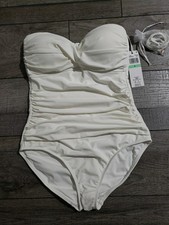 Anne Cole Women's Front-Shirred Bandeau One-piece Swimsuit Sz 8, READ
