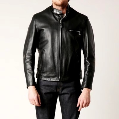 Herren Echtleder Klassische Jacke Cafe Racer Oberbekleidung Wintermode...