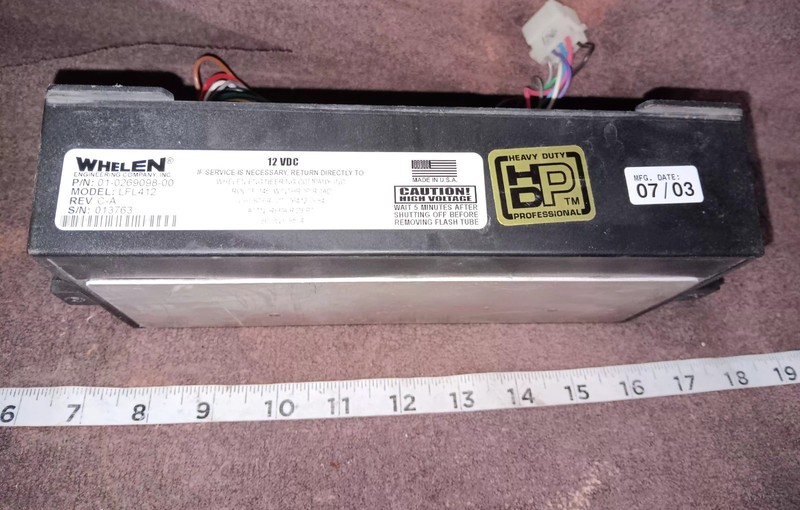 Whelen Patriot LFL Lightbar LFL412 Strobe Power Supply Part # 01-0269098-00