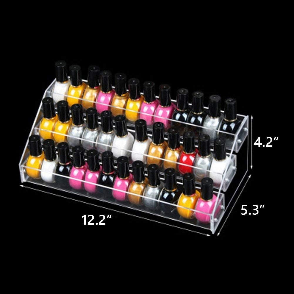 Minesign Nail Polish Holder Organizer Clear Acrylic Nail Polish Tray Fingernail 