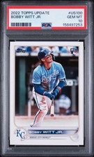 PSA 10 Bobby Witt Jr. Rookie 2022 Topps Update #US100 Looking Up in Powder Blue