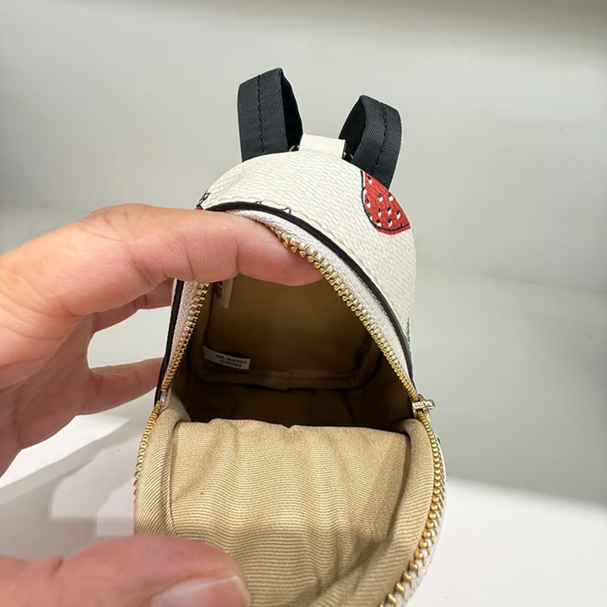 Coach Mini Court Backpack Bag Charm With Strawberry Print CAO93 | eBay