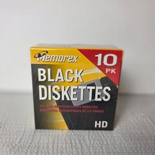 Memorex Black Diskettes Floppy Disks 10-Pack 3.5" Brand New Sealed 2003