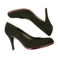 Stuart Weitzman Black Suede Platswoom Tortoise Shell Heels Size 10 M