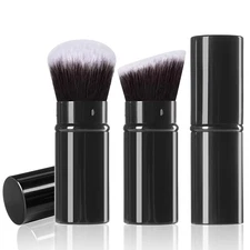 Makeup Brush 2 Pack, Retractable Travel Kabuki Powder Makeup Brush, Foundation F