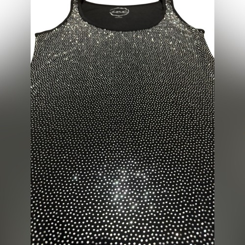 INC International Concepts Black Rhinestone Tank Top Size Small - Picture 2 of 11