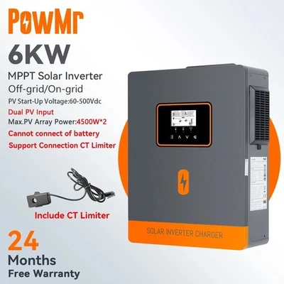 PowMr 6KW Inversor Solar Off-Grid Inversor Fotovoltaico Onda Sinusoidal Pura