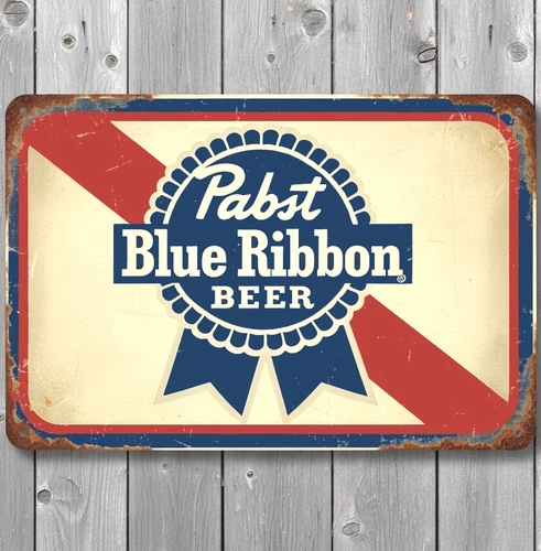 Pabst Blue Ribbon Beer 8 x 12 Novelty Vintage Metal Sign Shrink-Wrapped
