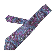 Auth DRAKE'S - Blue Gray Pink Multi Men's Tie