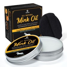 Mink Oil for Leather Boots, Leather Conditioner and Cleaner 3.52 oz-All-Natural