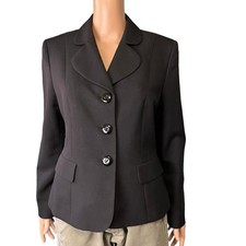 Le Suit Womens Black Blazer Size 10P Career Academia Corporate Chic Normcore