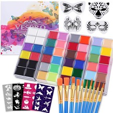 VESPRO Face Painting Kit For Adult Party,42 Colors Professional Oil Face Body...