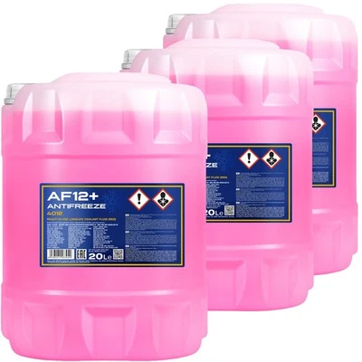3 x 20 L MANNOL AF12+ KÜHLERFROSTSCHUTZ ROSA -40°C FERTIG-MIX für VW G12 G12+ - Bild 1 von 3