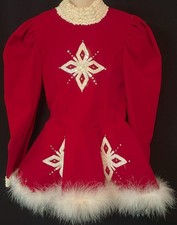 The Competitor Collection Red Santa Dance Dress with Hat Size Large Long Sleeve