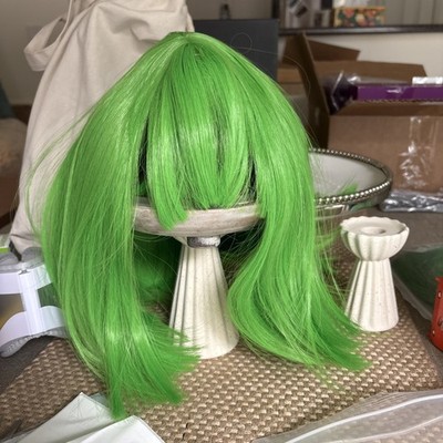 Wild Cos Short 12 Inches Straight Synthetic Cosplay Wig For Women In Light Green
