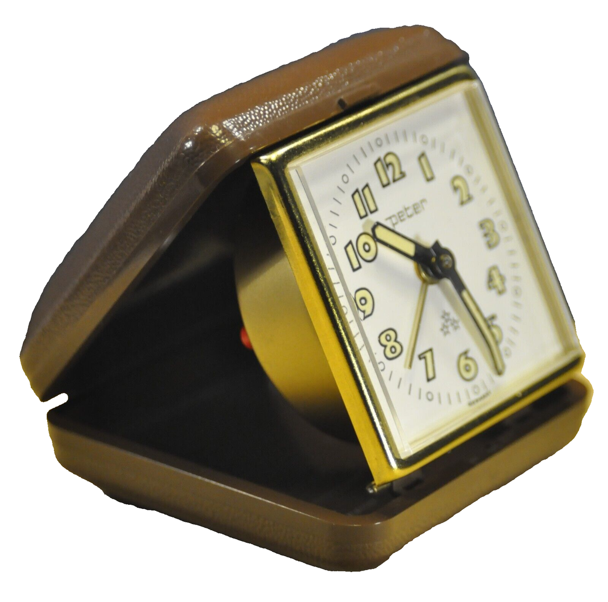 Réveil De Voyage Allemand Peter – Vintage 1961, Laiton Doré