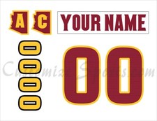 Arizona State Sun Devils Customized Number Kit For 2017-2021 Home Hockey Uniform