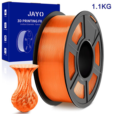 JAYO Transparent Orange PLA+ Filament 1,75mm 1,1kg/2,4lb 3D Drucker Warping frei