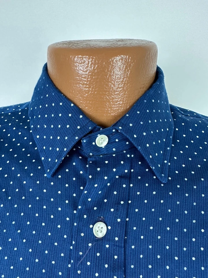 Camisa Vintage Años 60 Lunares Hombres M Apretada Manga Corta Exterior Retro Famoso Barr Foto 4 de 4