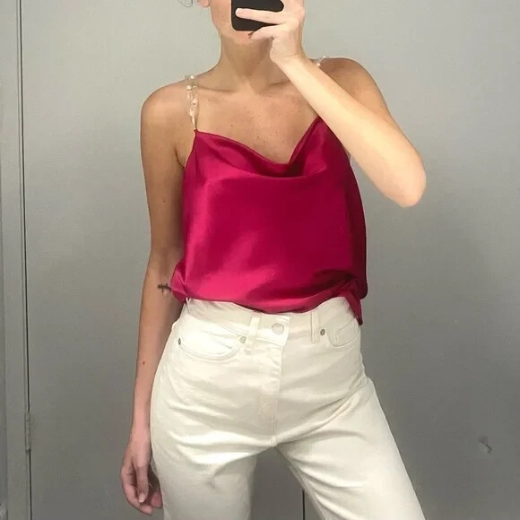 トップス Suede Touch BustierPuff See-through Cami CAMI NYC Odessa Strapless Camisole Top in Yuzu | REVOLVE