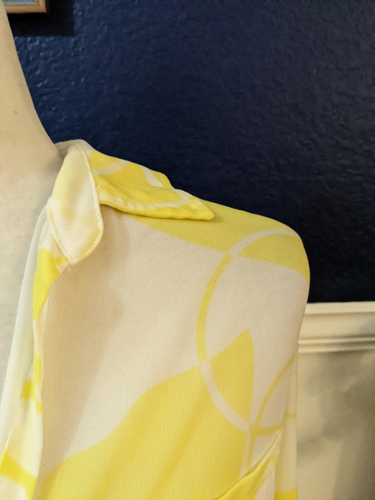 John Mark Long Tunic Button Collared Yellow Sheer… - image 8