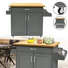 Küchenwagen Kücheninsel Küchenschrank Rollwagen Kücheninsel Arbeitsplatte Grau